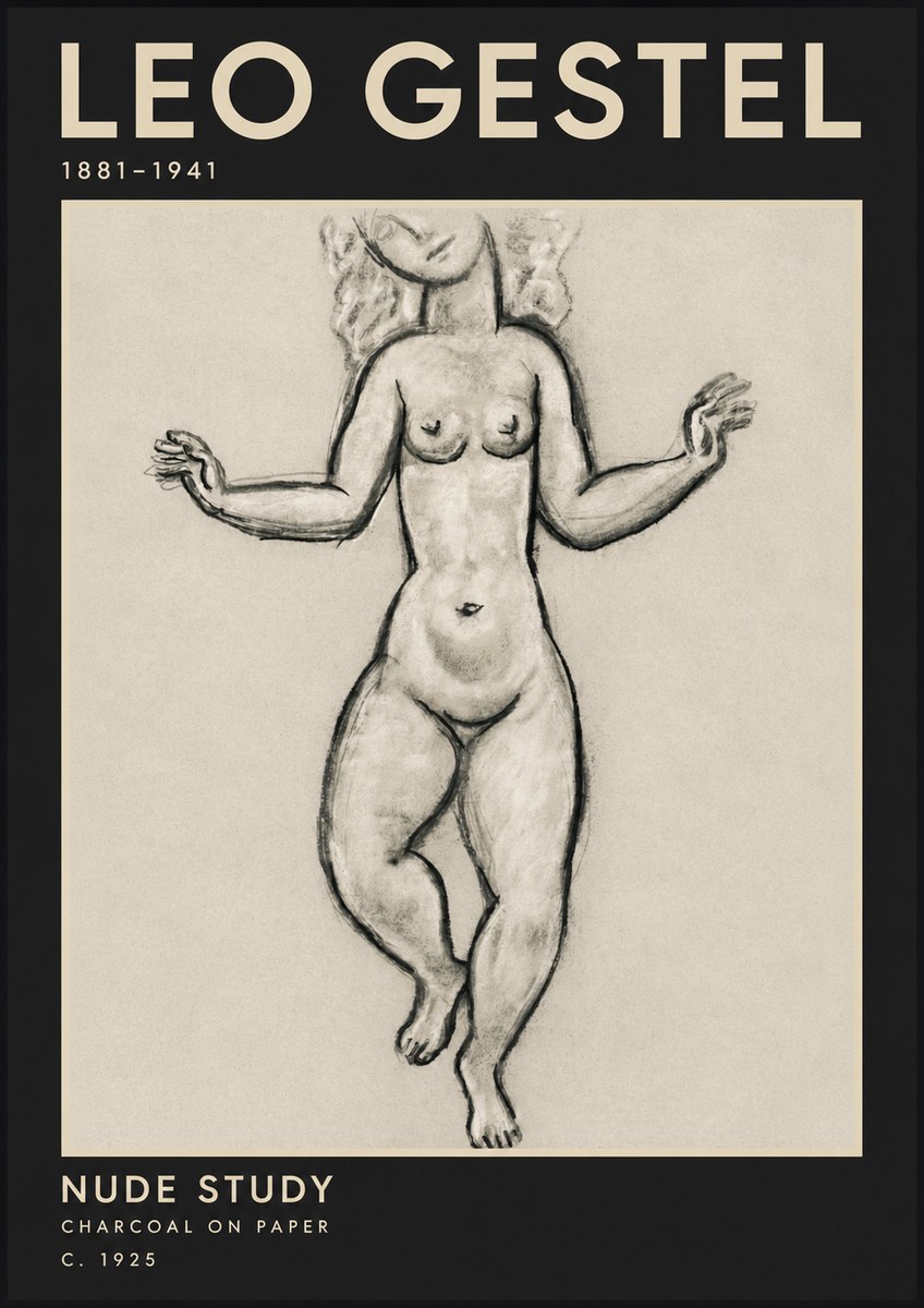 Leo Gestel Nude Study No3 - Plakat