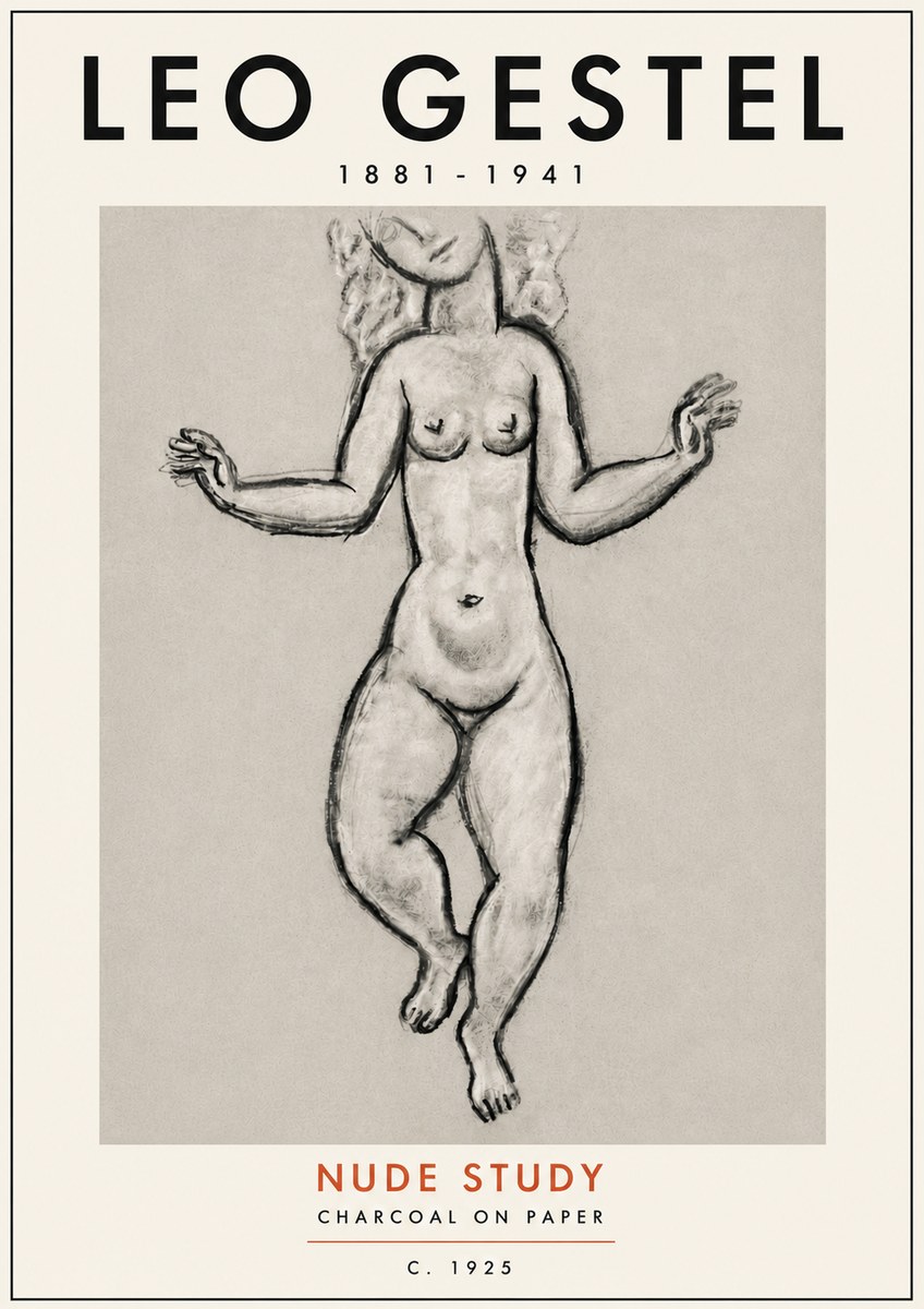 Leo Gestel Nude Study No5 - Plakat