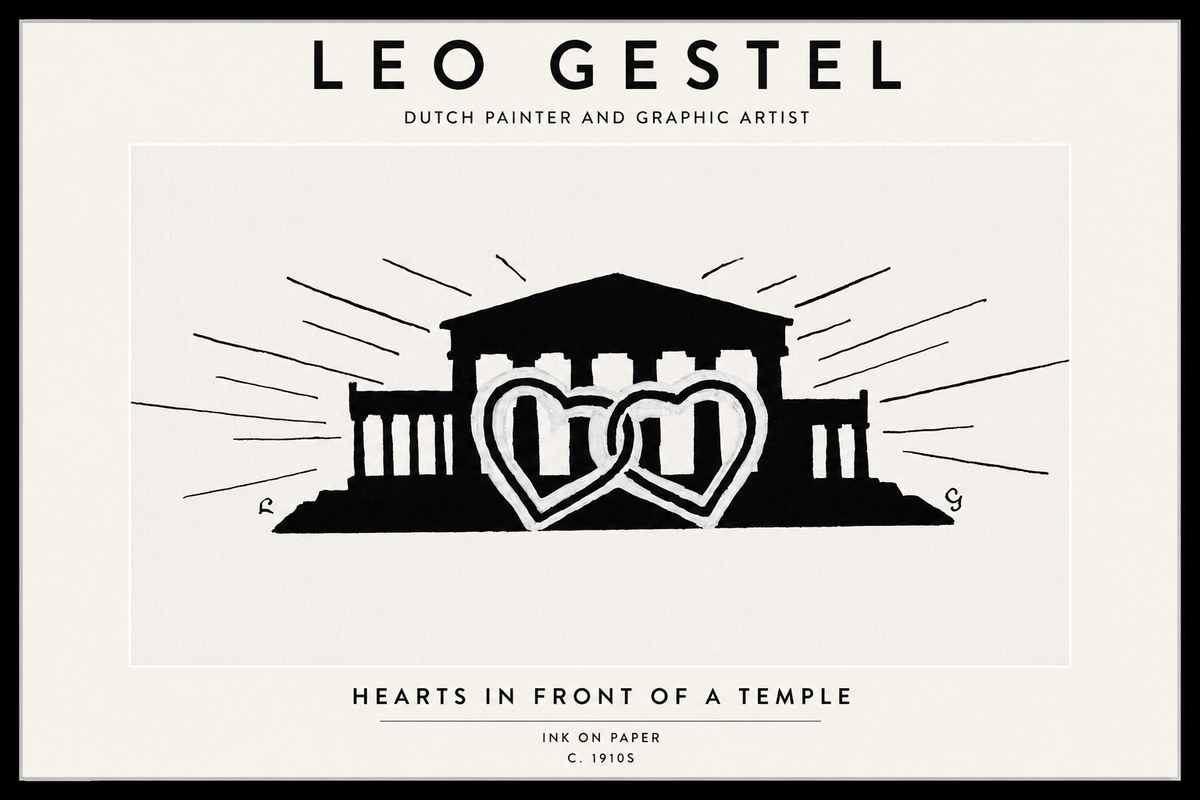 Leo Gestel Hearts in Front of a Temple No1 - Plakat