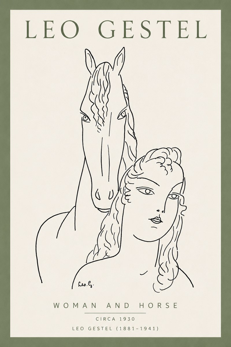 Leo Gestel Woman and Horse No4 - Plakat