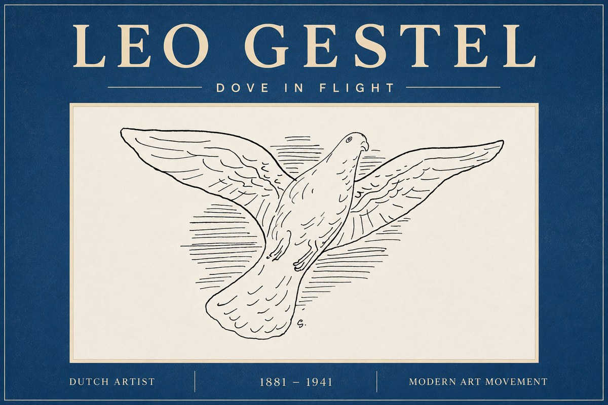 Leo Gestel Dove in Flight No6 - Plakat