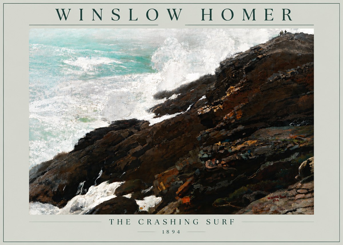 Winslow Homer The Crashing Surf No5 - Plakat