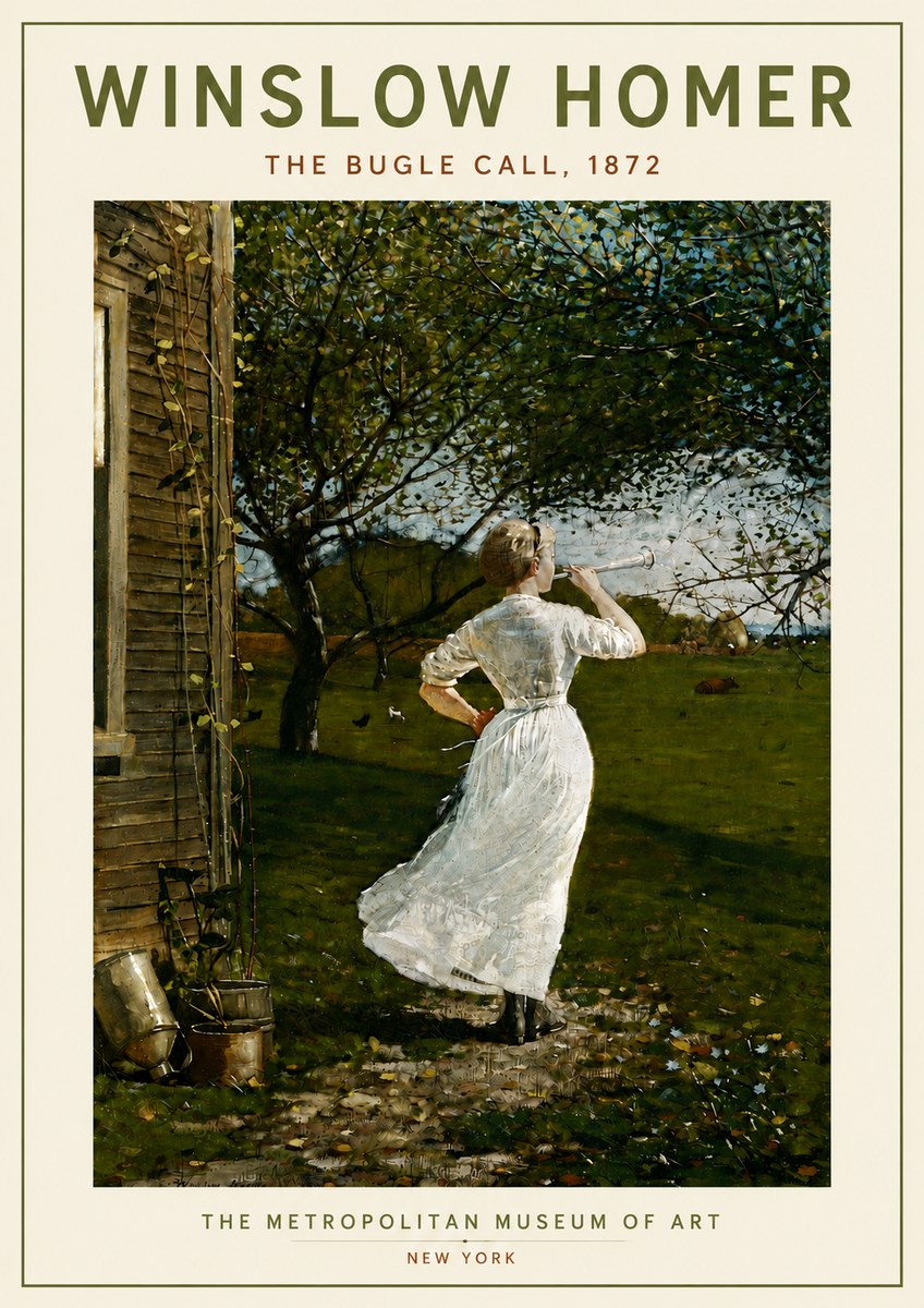 Winslow Homer The Bugle Call No5 - Plakat