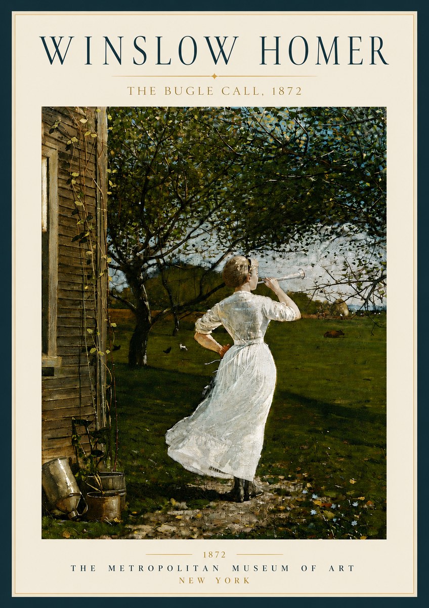 Winslow Homer The Bugle Call No6 - Plakat
