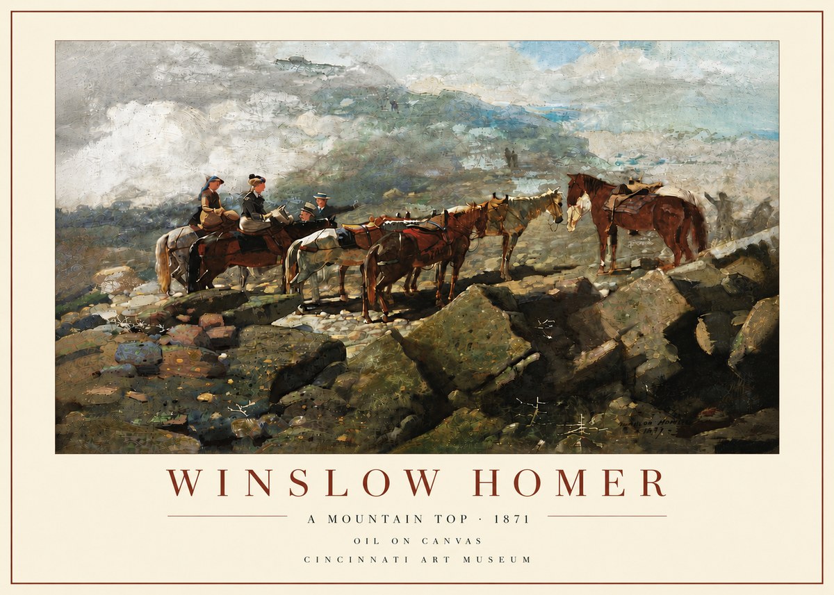 Winslow Homer A Mountain Top No6 - Plakat