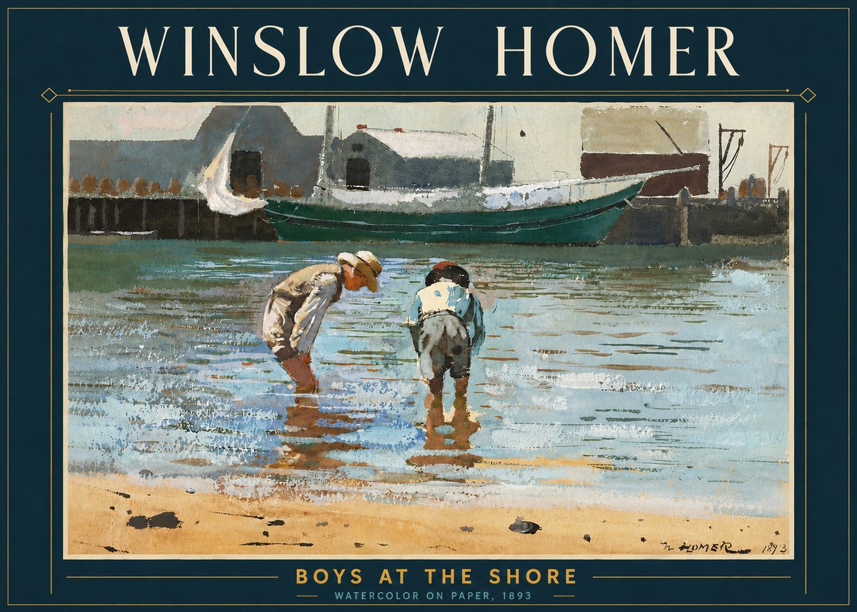 Winslow Homer Boys at the Shore No5 - Plakat