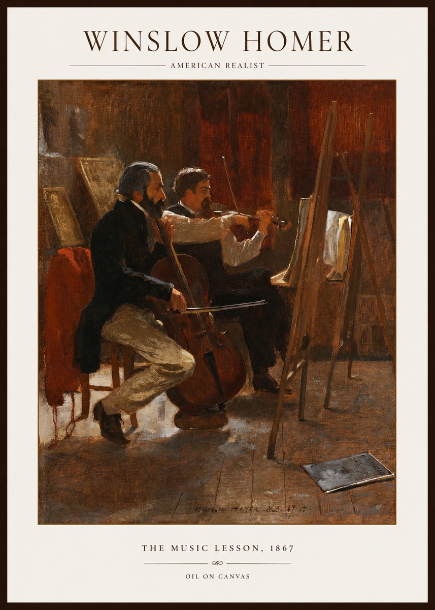 Winslow Homer The Music Lesson, 1867 No1 - Plakat