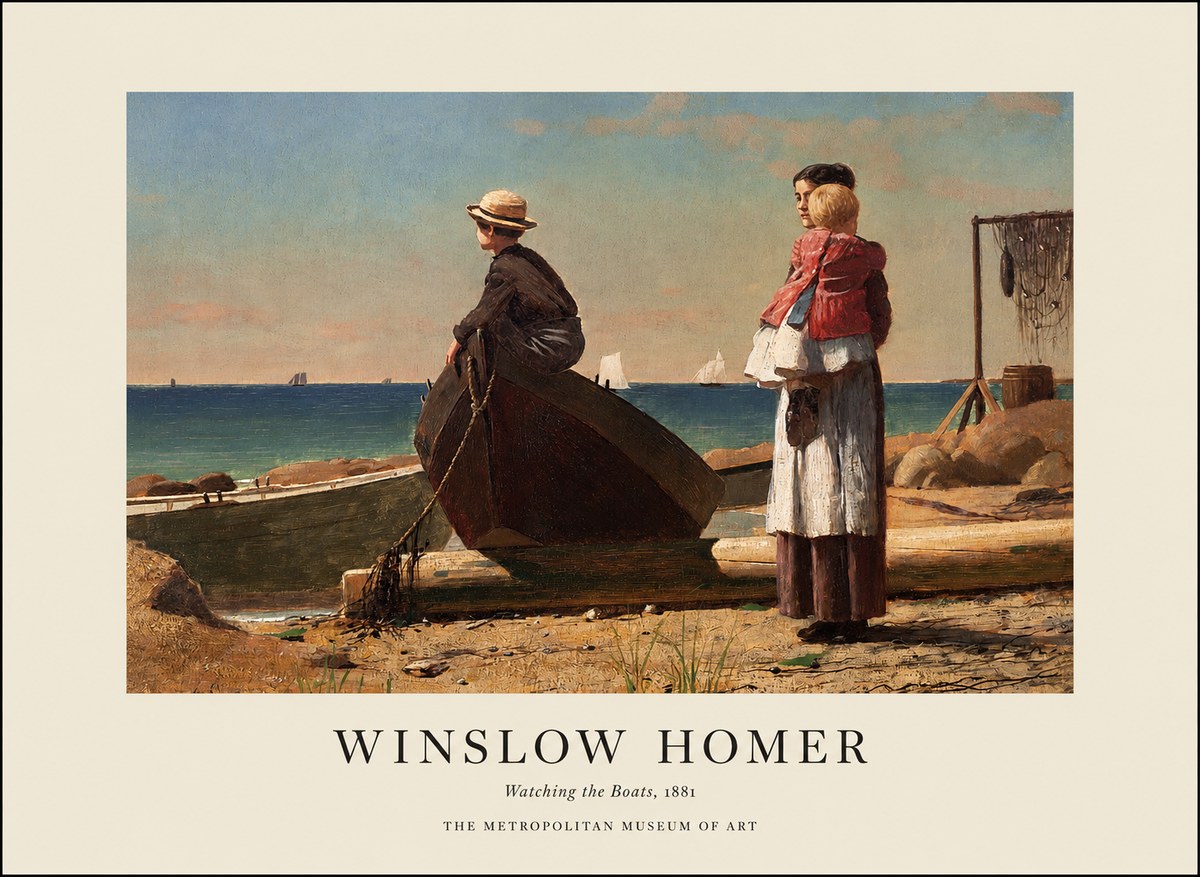 Winslow Homer Watching the Boats, 1881 No1 - Plakat