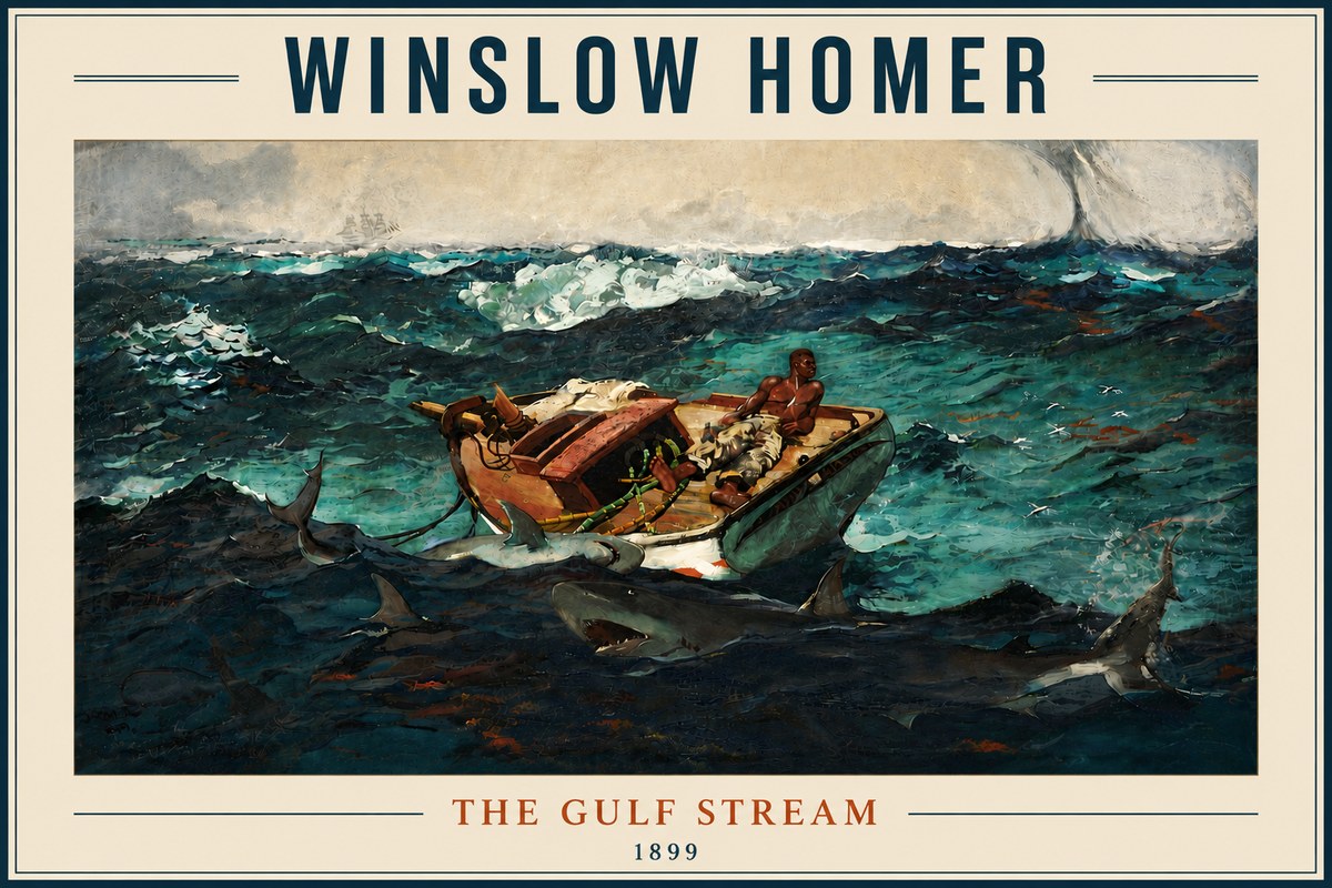 Winslow Homer The Gulf Stream No6 - Plakat