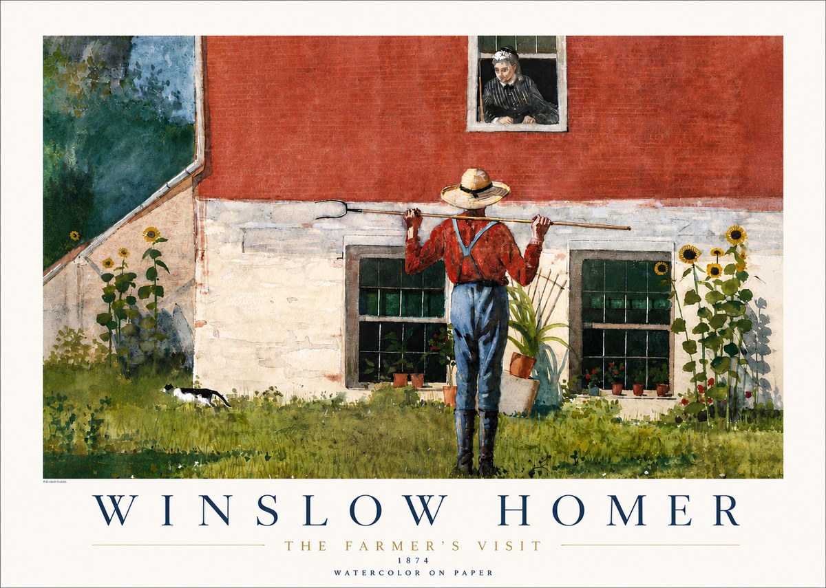 Winslow Homer Farmer with Hoe No4 - Plakat