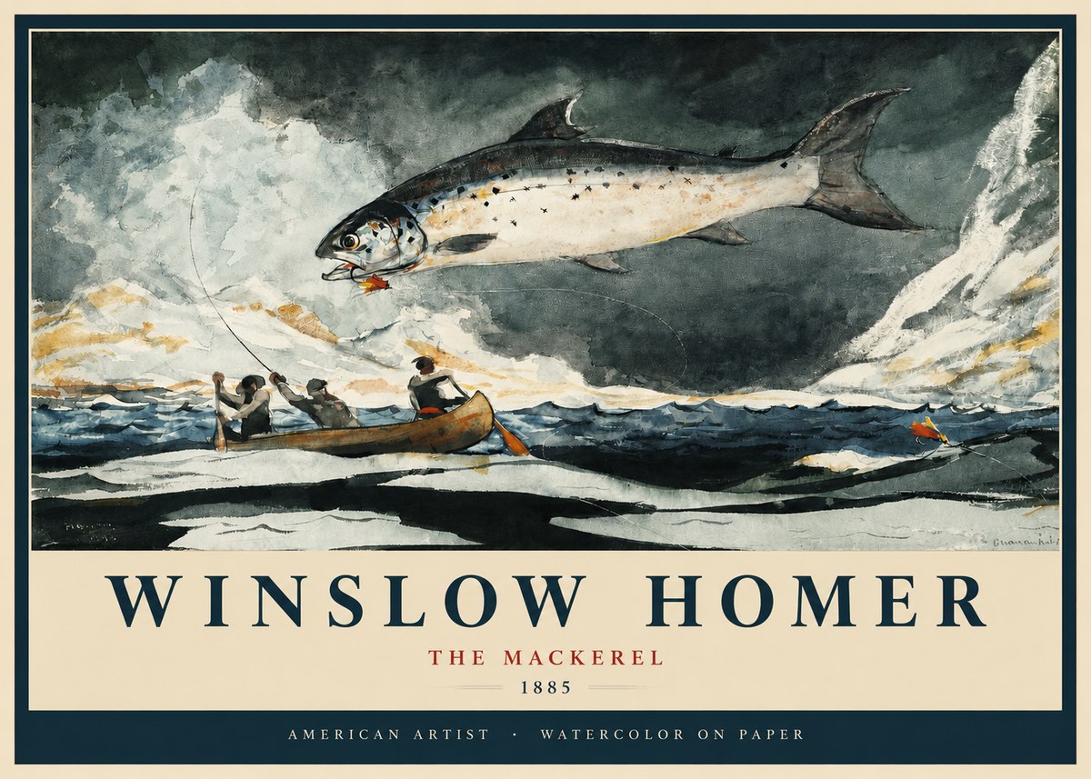 Winslow Homer The Mackerel No2 - Plakat