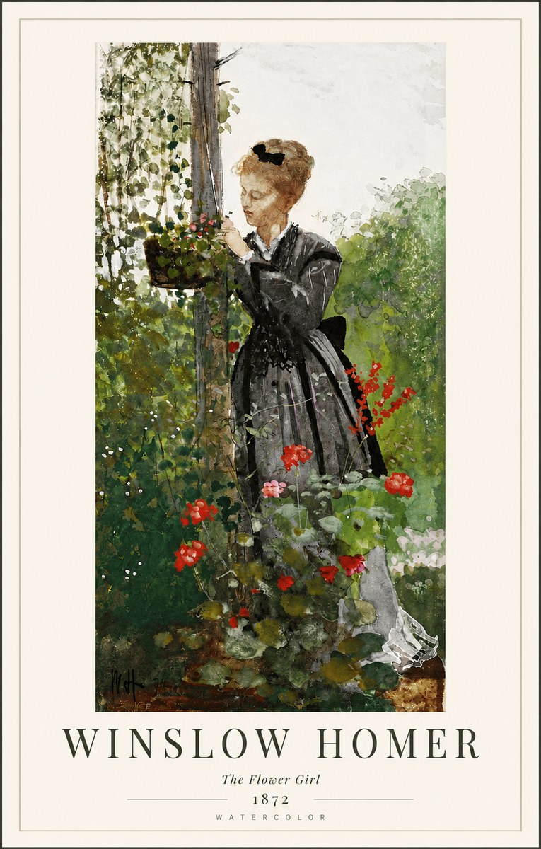 Winslow Homer The Flower Girl No4 - Plakat