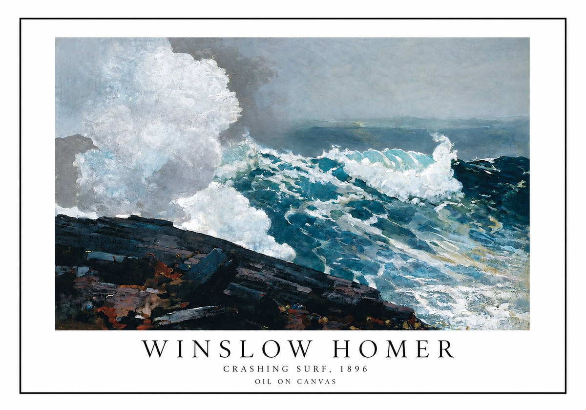 Winslow Homer Crashing Surf, 1896 No3 - Plakat