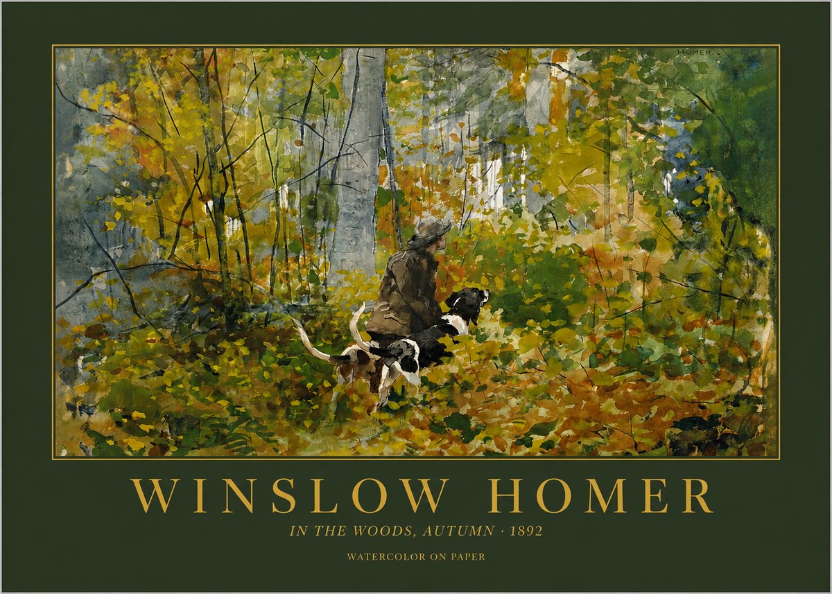 Winslow Homer In the Woods, Autumn No2 - Plakat