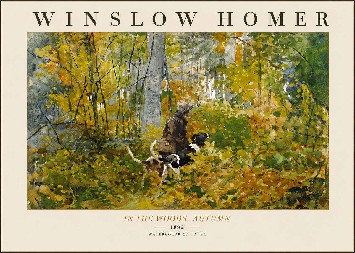 Winslow Homer In the Woods, Autumn No3 - Plakat