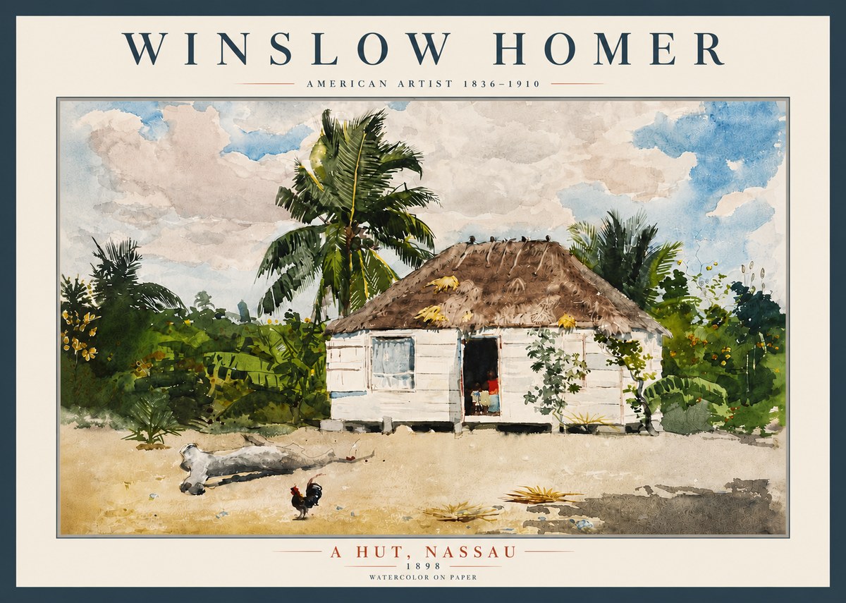 Winslow Homer A Hut, Nassau No5 - Plakat
