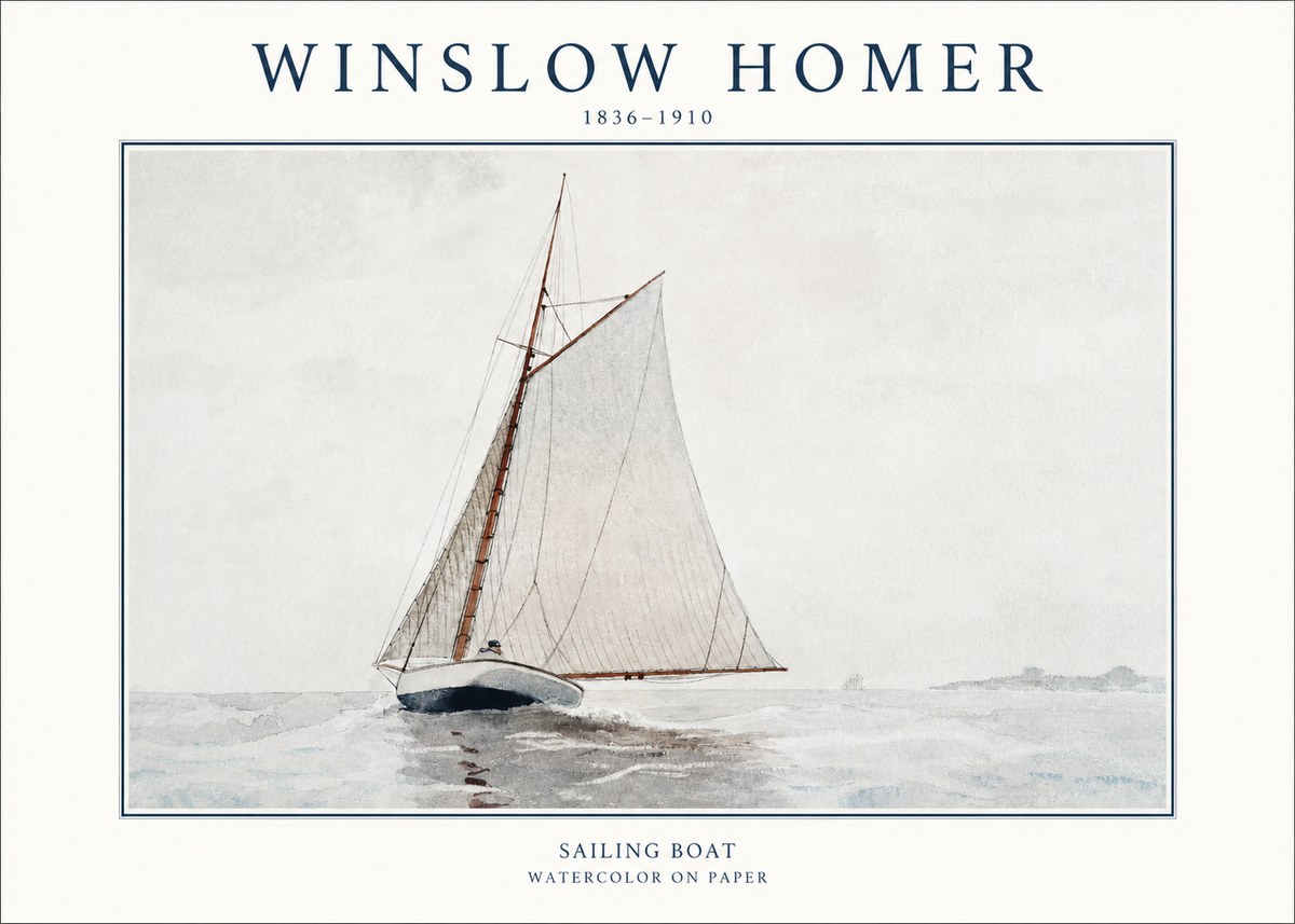 Winslow Homer Sailing Boat No1 - Plakat