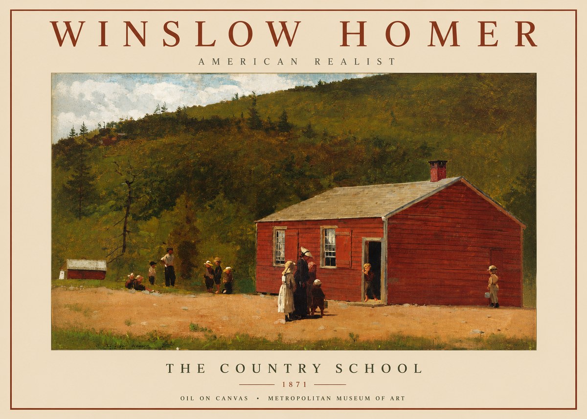 Winslow Homer The Country School No2 - Plakat