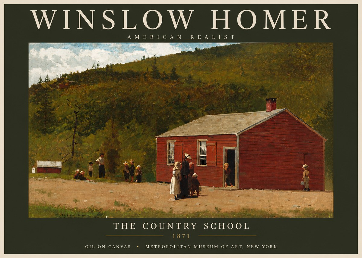 Winslow Homer The Country School No3 - Plakat