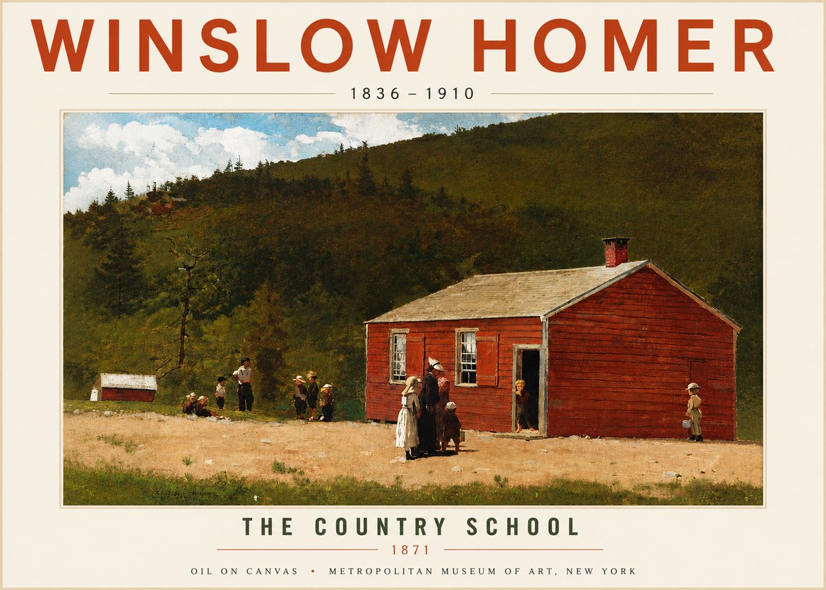 Winslow Homer The Country School No5 - Plakat