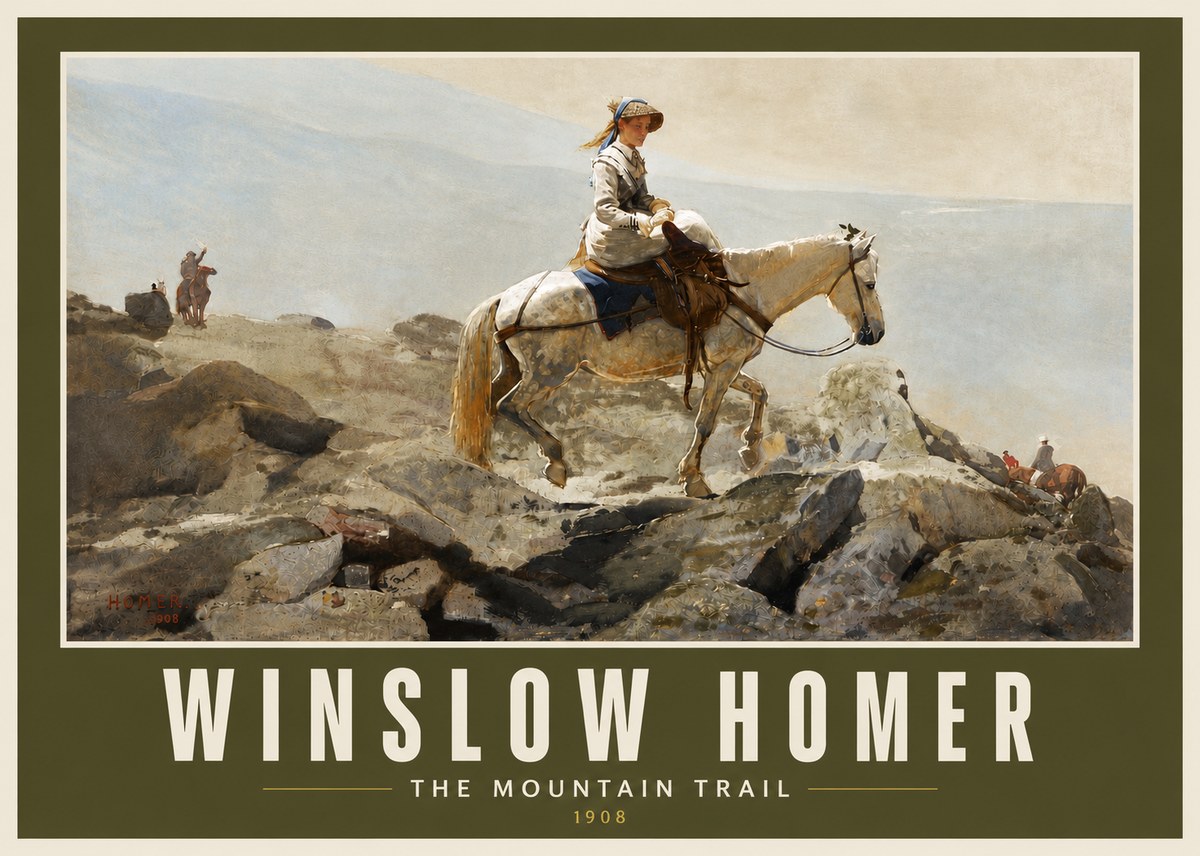 Winslow Homer The Mountain Trail No4 - Plakat