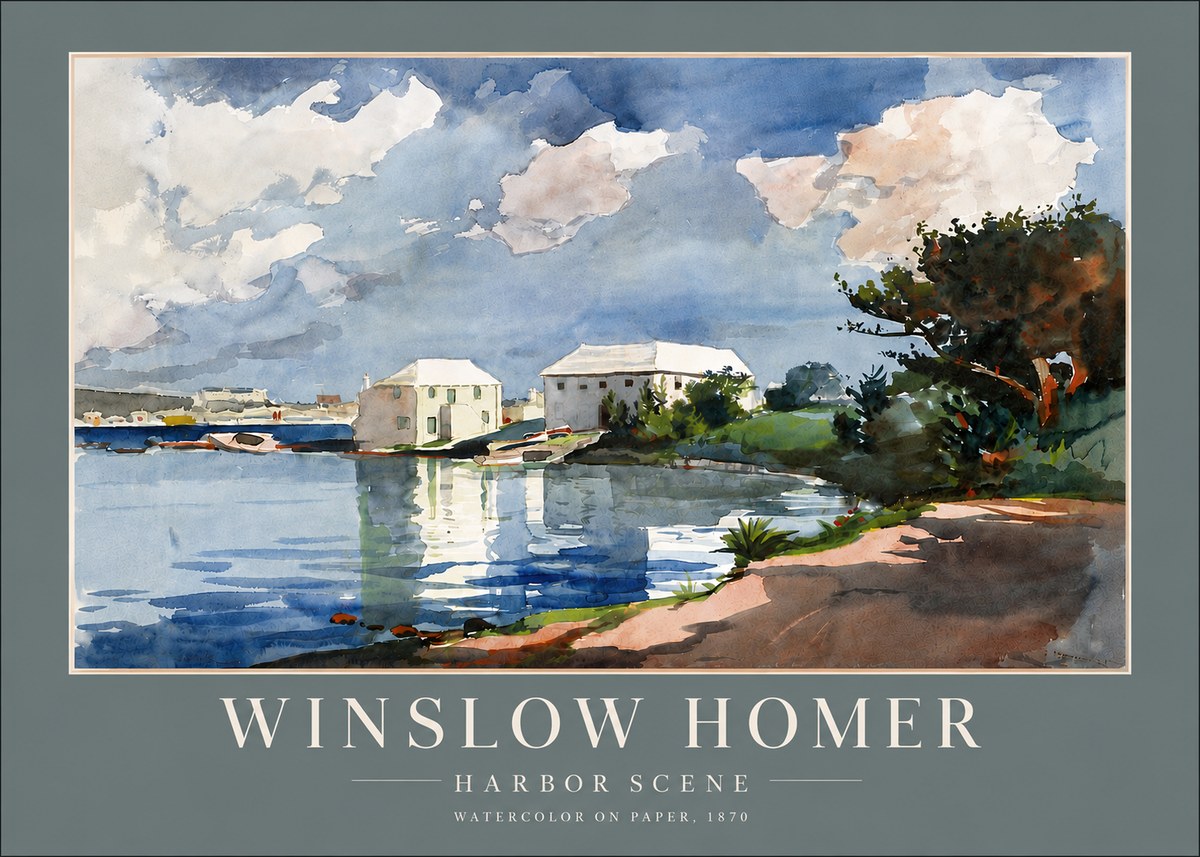 Winslow Homer Harbor Scene No6 - Plakat