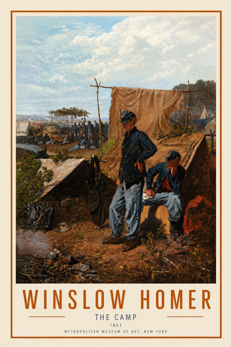 Winslow Homer The Camp No6 - Plakat