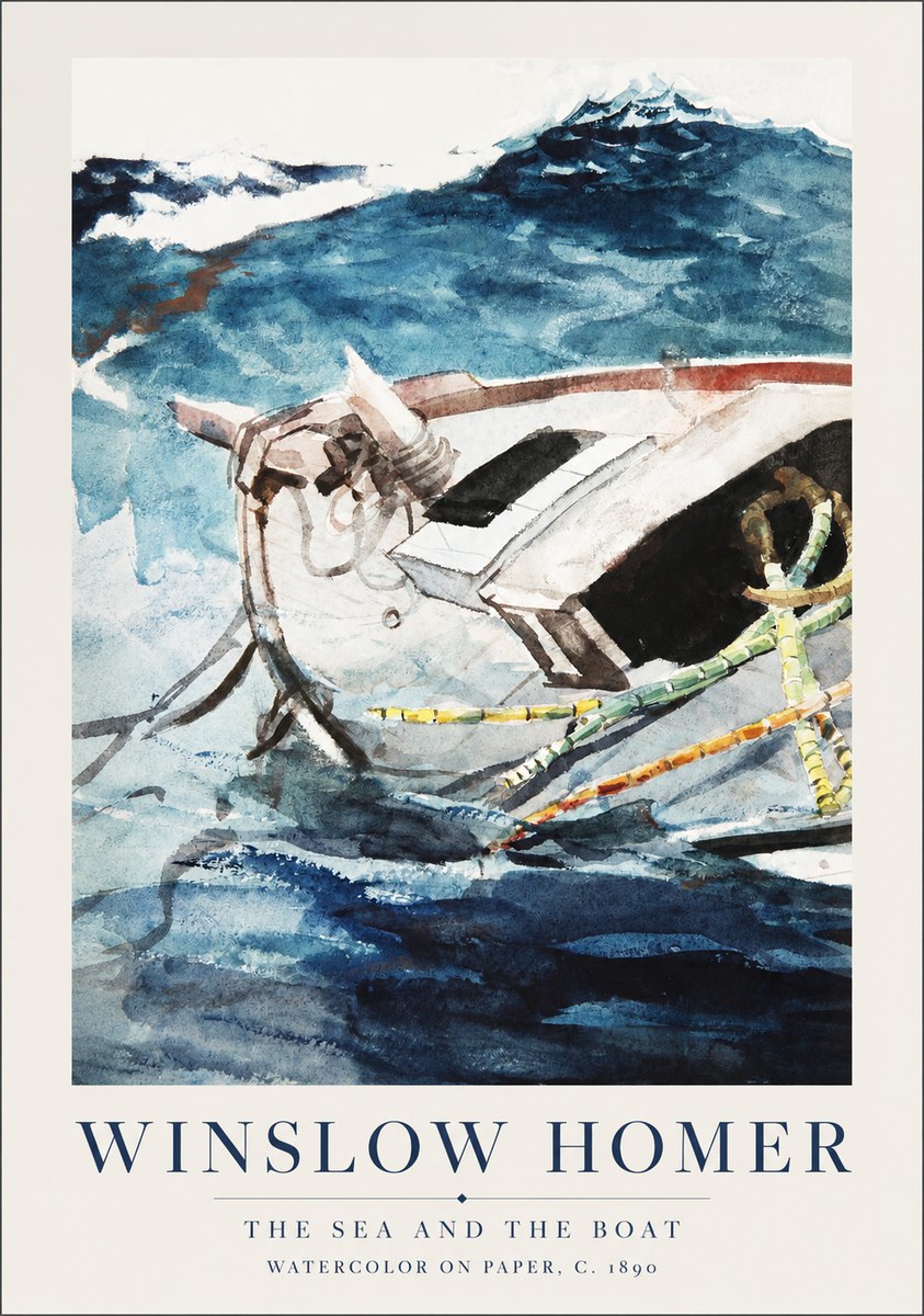 Winslow Homer The Sea and the Boat No1 - Plakat