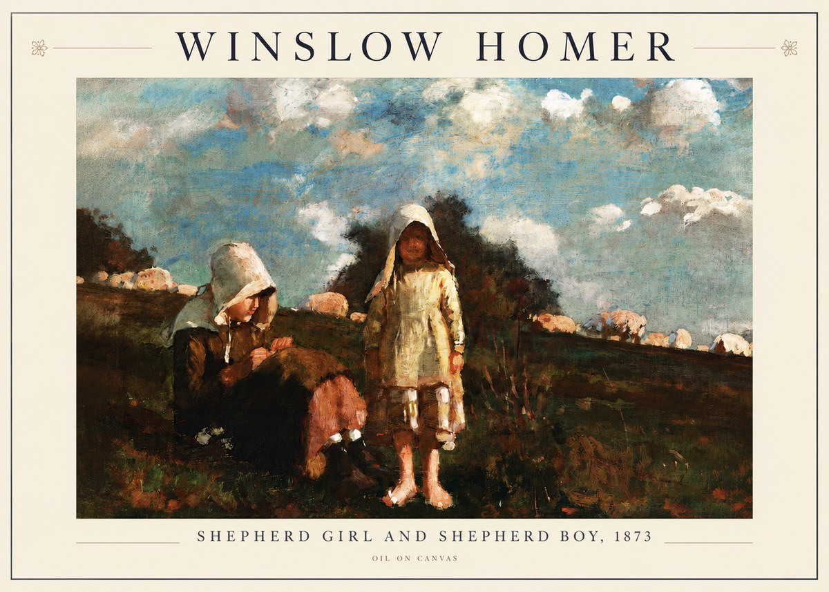 Winslow Homer Shepherd Girl and Shepherd Boy, 1873 No3 - Plakat