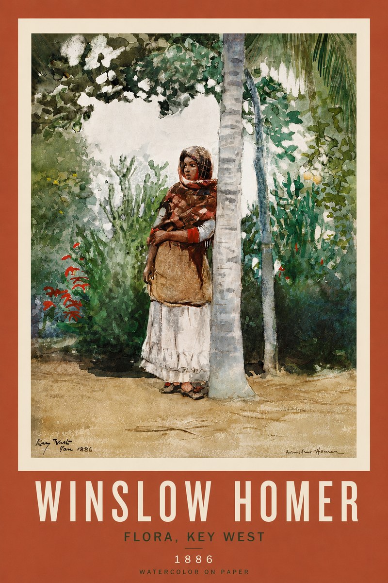 Winslow Homer Flora, Key West No4 - Plakat
