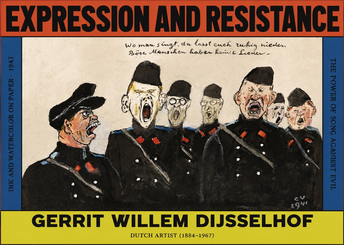 Gerrit Willem Dijsselhof Where Men Sing, There You May Rest in Peace; Evil People Have No Songs. No2 - Plakat