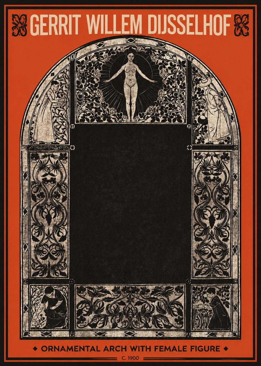 Gerrit Willem Dijsselhof Ornamental Composition - Design for a Printed Panel No3 - Plakat