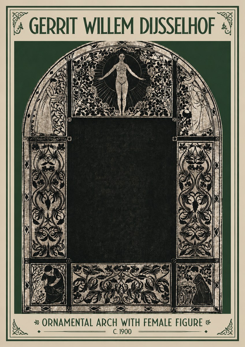 Gerrit Willem Dijsselhof Ornamental Composition - Design for a Printed Panel No4 - Plakat