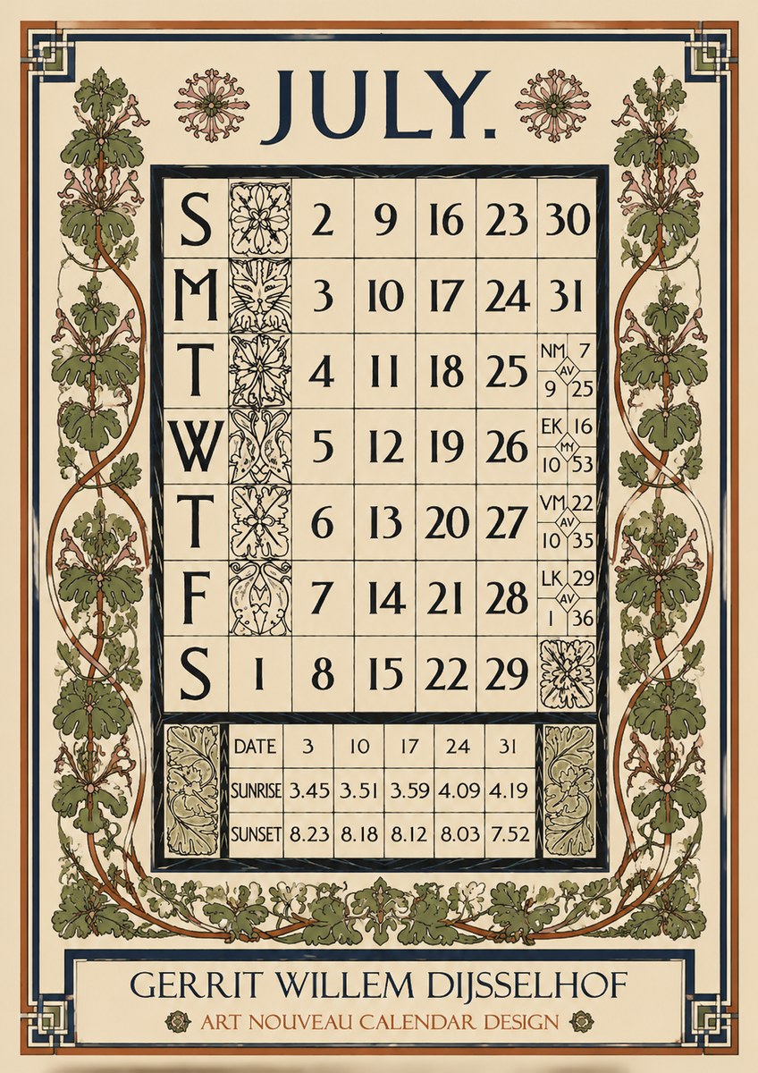 Gerrit Willem Dijsselhof July. No4 - Plakat