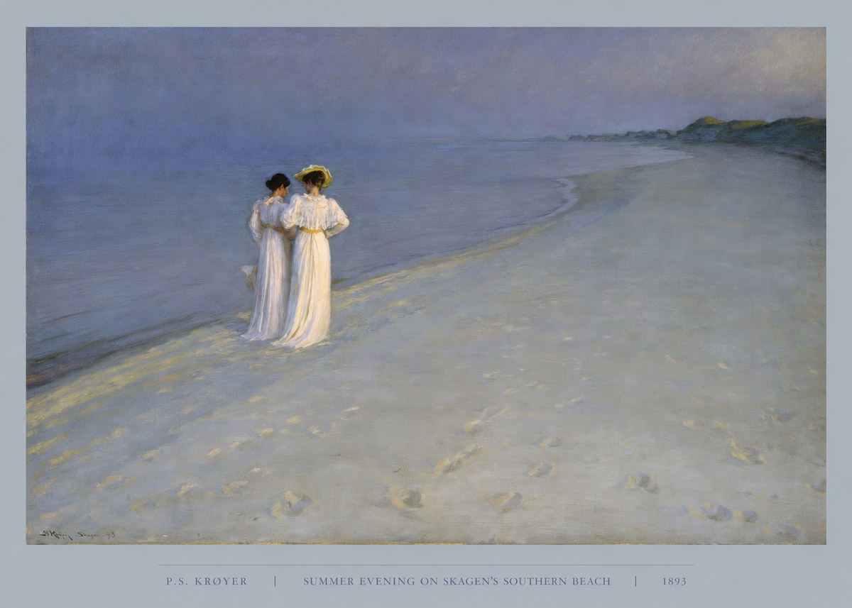 P.S. Krøyer Summer Evening on Skagen's Southern Beach No5 - Plakat