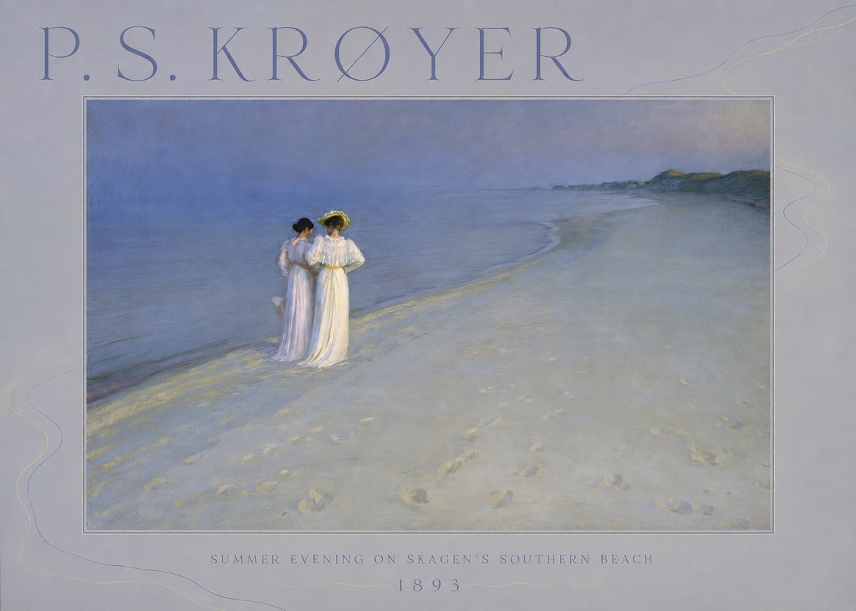 P.S. Krøyer Summer Evening on Skagen's Southern Beach No6 - Plakat