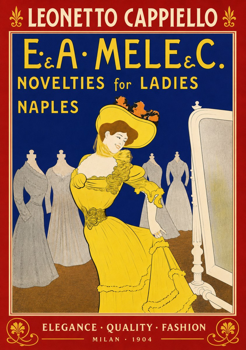 Leonetto Cappiello E.&a. Mele & C. Novelties for Ladies Naples No5 - Plakat