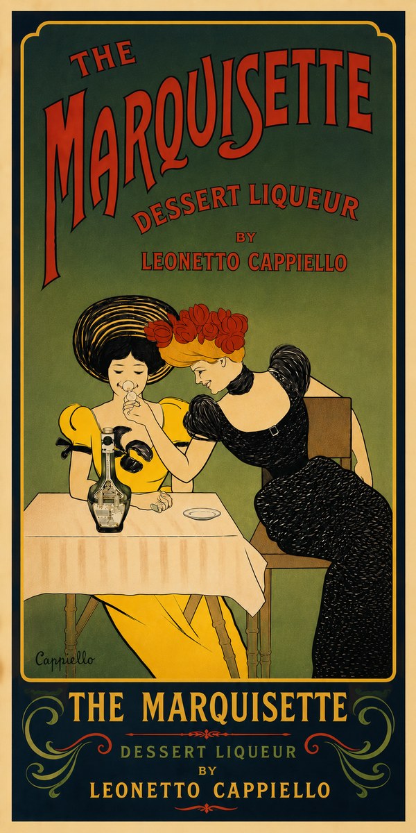 Leonetto Cappiello The Marquisette Dessert Liqueur No5 - Plakat