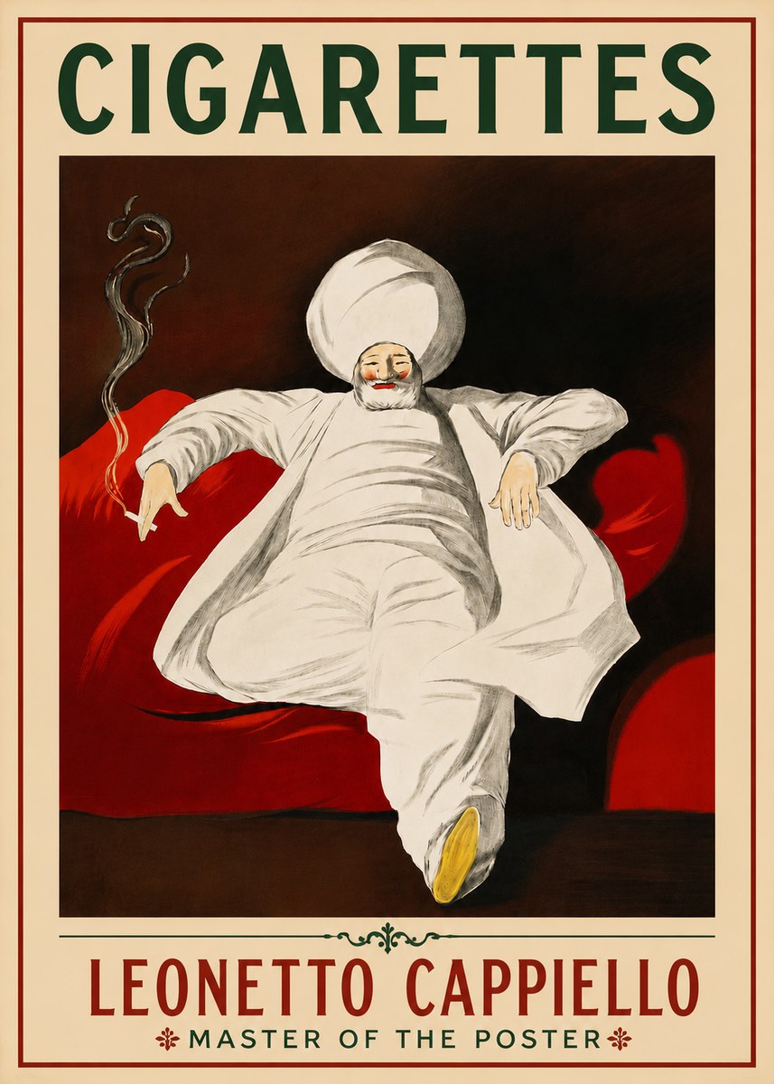 Leonetto Cappiello Cigarettes No4 - Plakat