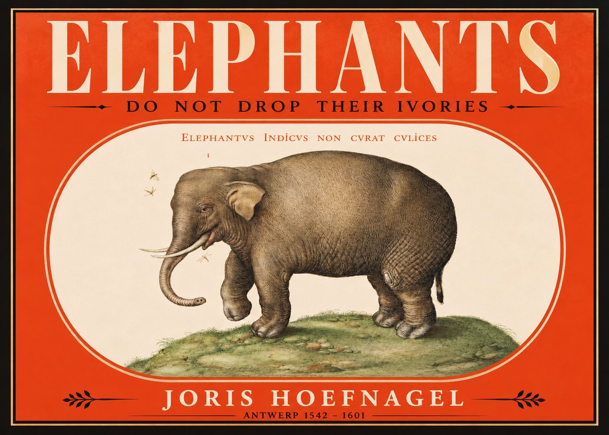 Joris Hoefnagel Elephant Does Not Drop Its Ivories No2 - Plakat