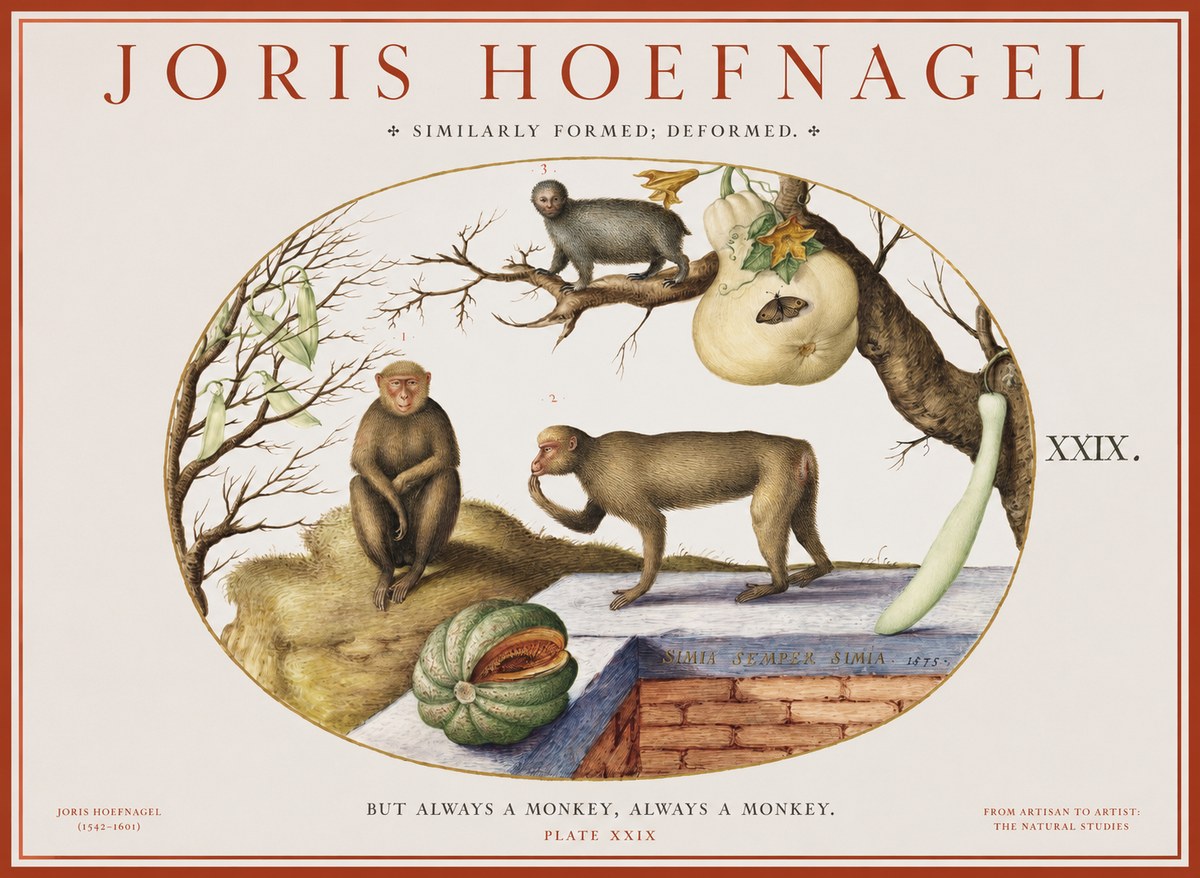 Joris Hoefnagel But Always a Monkey, Always a Monkey. Plate Xxix No1 - Plakat