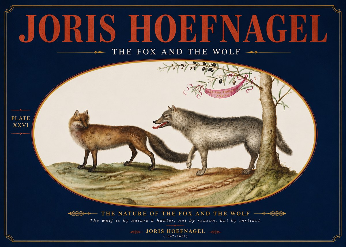 Joris Hoefnagel The Fox and the Wolf No4 - Plakat