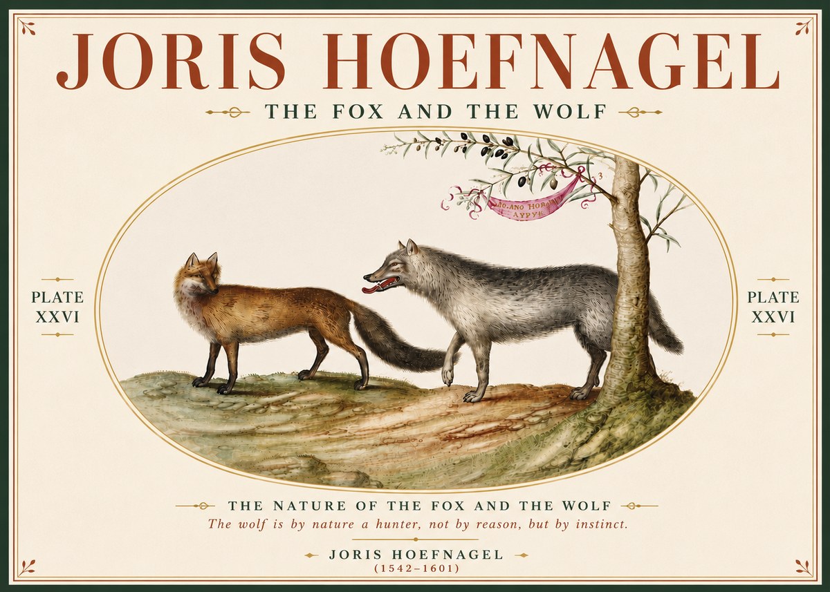 Joris Hoefnagel The Fox and the Wolf No6 - Plakat