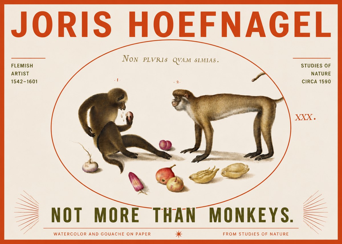 Joris Hoefnagel Not More Than Monkeys No4 - Plakat