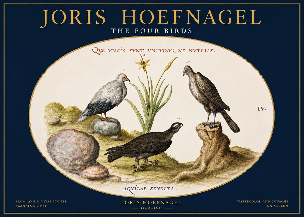 Joris Hoefnagel The Four Birds No2 - Plakat
