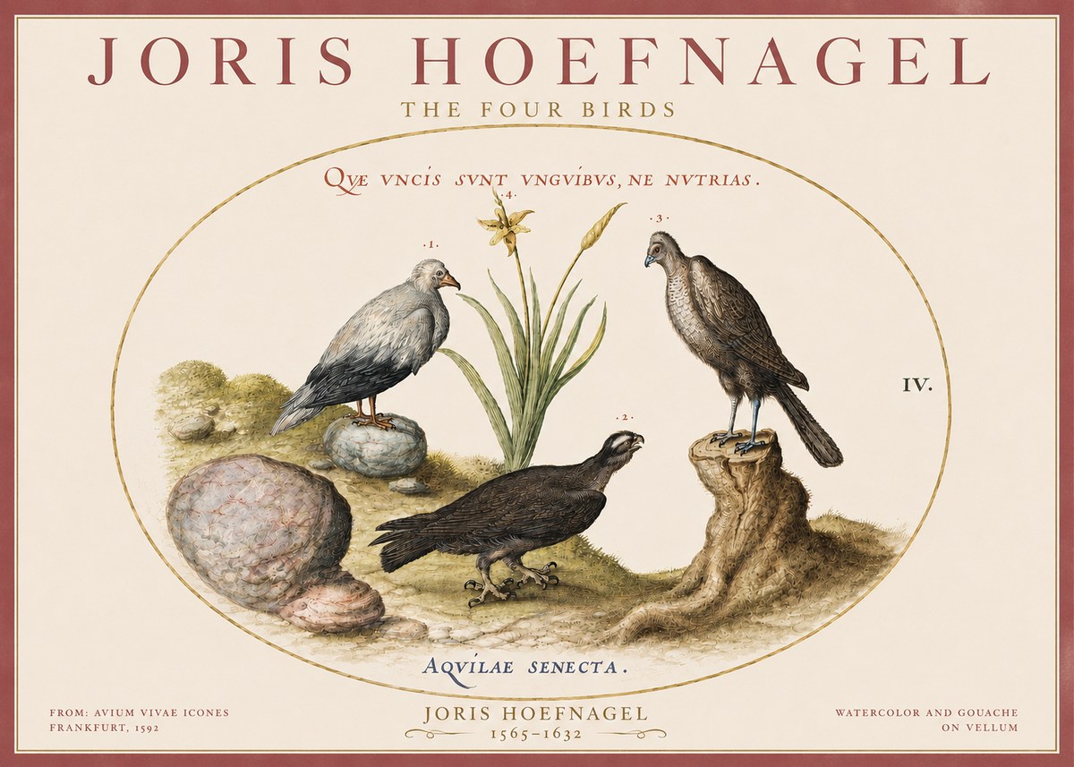 Joris Hoefnagel The Four Birds No3 - Plakat