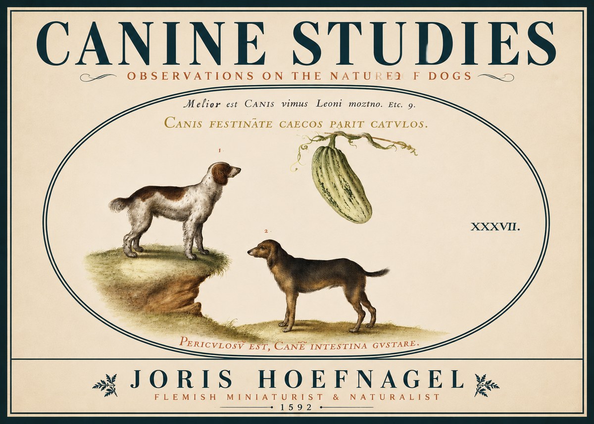 Joris Hoefnagel Canis Festinas Caecos Parit Catulos No6 - Plakat