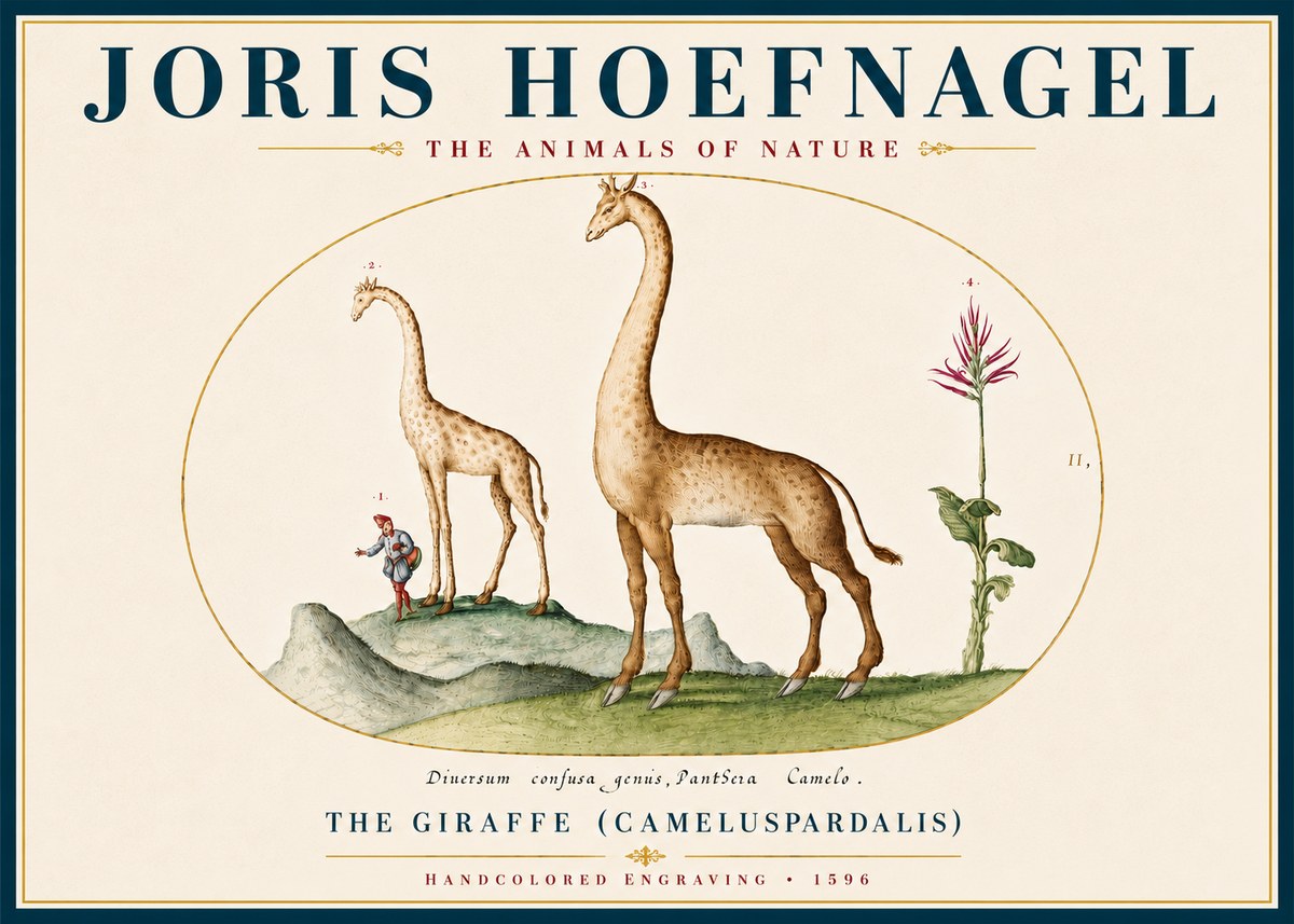 Joris Hoefnagel The Giraffe (Cameluspardalis) No5 - Plakat