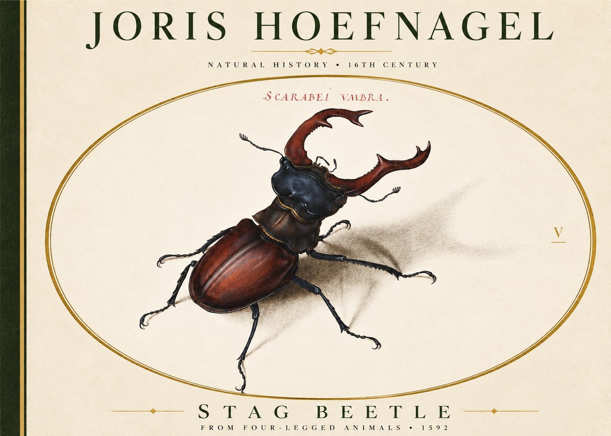 Joris Hoefnagel Stag Beetle No4 - Plakat