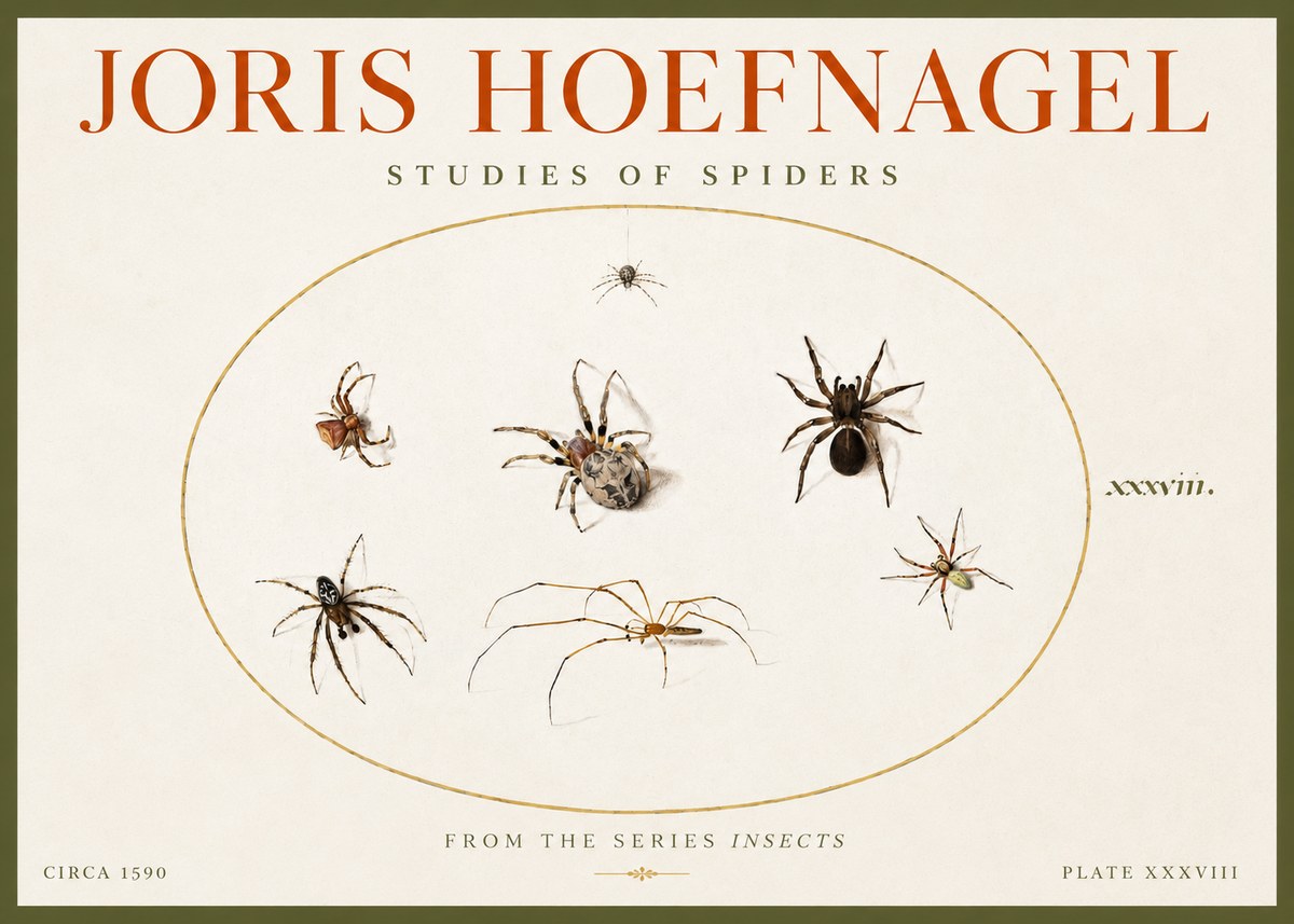 Joris Hoefnagel Studies of Spiders I No4 - Plakat